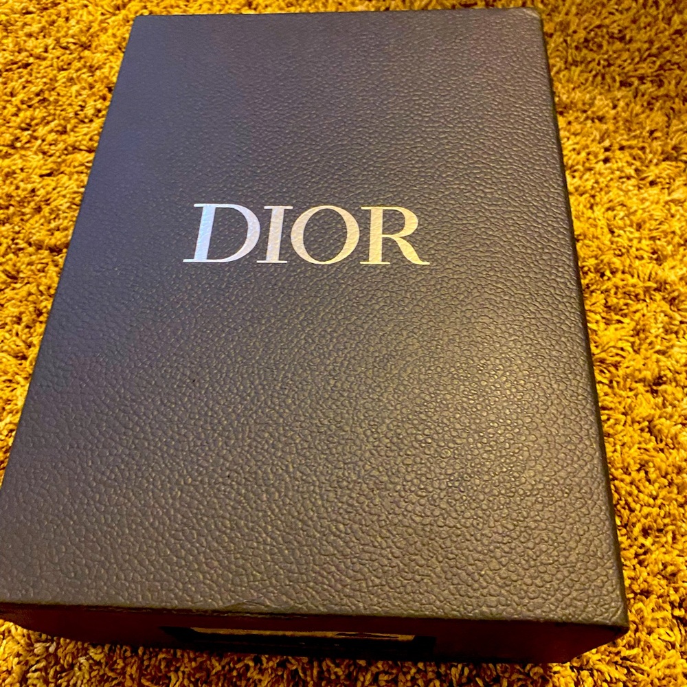 Size 43 (size 10 men USA) black Dior silver designer shoes